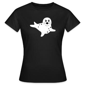 phoque phoque blanc phoques phoques animaux - T-shirt Femme - noir - Devant - AI Model Female 172 dark (172cm)