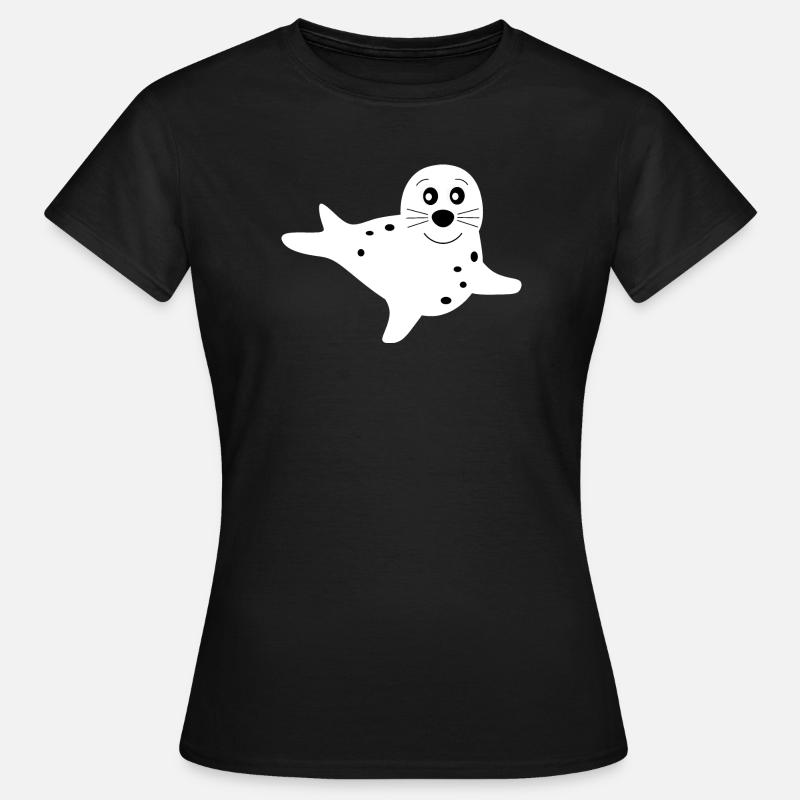 phoque phoque blanc phoques phoques animaux - T-shirt Femme - noir