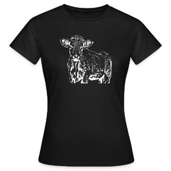 drôle vache cadeau fermier - T-shirt Femme - noir - Devant - AI Model Female 172 dark (172cm)