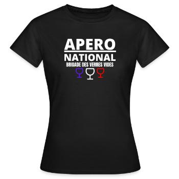 apéro, apéro national, picole nationale - T-shirt Femme - noir - Devant - AI Model Female 172 dark (172cm)