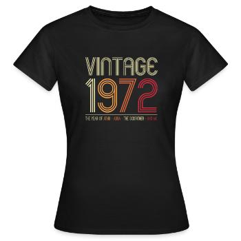 Jahrgang 1972 Retro Jahr Grafik - Frauen T-Shirt - Schwarz - Vorne - AI Model Female 172 dark (172cm)