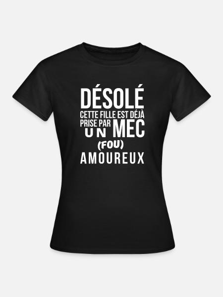 amoureux, amoureuse, fou amoureux - T-shirt Femme - noir