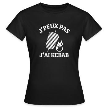 kebab, manger un kebab, KEBAB - T-shirt Femme - noir - Devant - AI Model Female 172 dark (172cm)