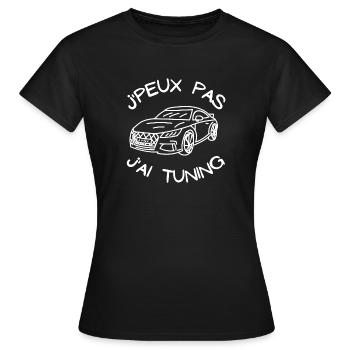 tuning, fan de tuning, mécanique - T-shirt Femme - noir - Devant - AI Model Female 172 dark (172cm)