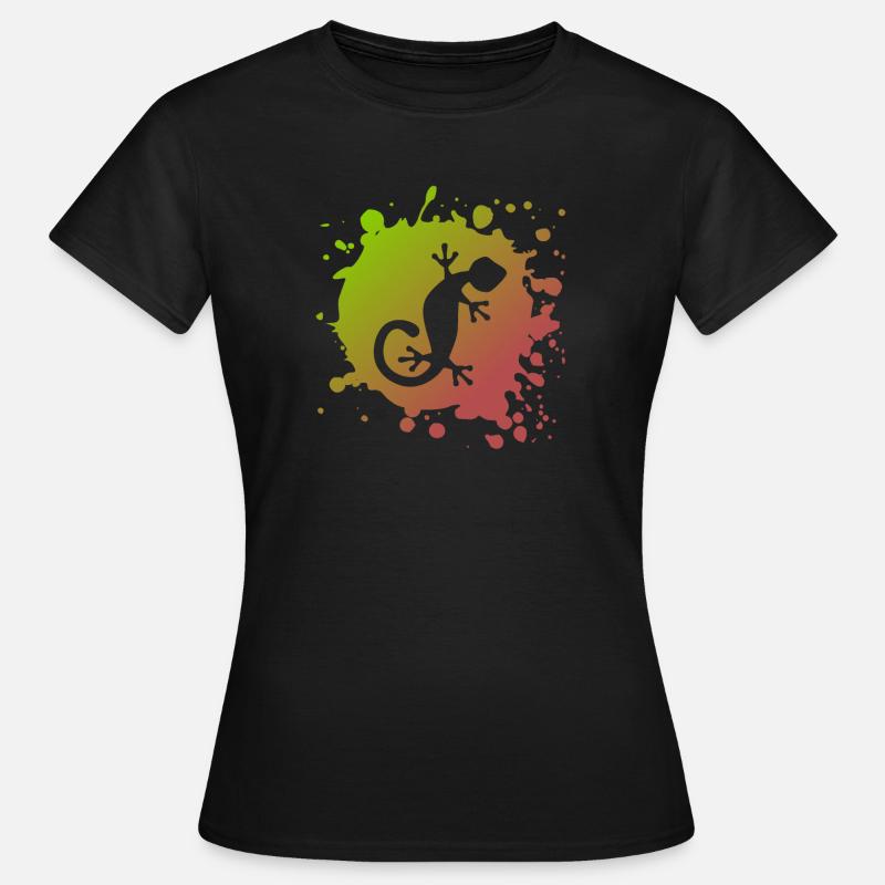 Eidechse Echse - Frauen T-Shirt - Schwarz