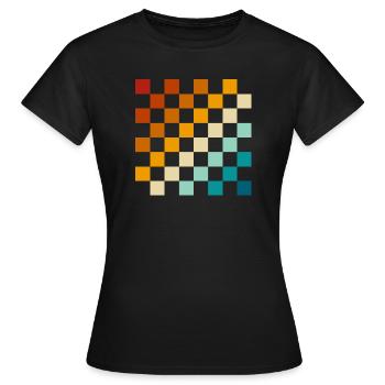 Échiquier rétro - T-shirt Femme - noir - Devant - AI Model Female 172 dark (172cm)