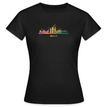 Berlin Skyline Tour de télévision colorée de Berlin - T-shirt Femme - noir - Devant - AI Model Female 172 dark (172cm)