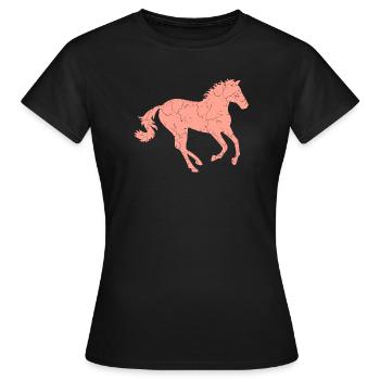 Cheval au galop - T-shirt Femme - noir - Devant - AI Model Female 172 dark (172cm)