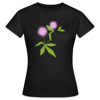 Plante de mimosa avec ses feuilles sensibles - T-shirt Femme - noir - Devant - AI Model Female 172 dark (172cm)