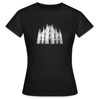 Milan Cathédrale de Milan Italie Amour J’aime Milan - T-shirt Femme - noir - Devant - AI Model Female 172 dark (172cm)
