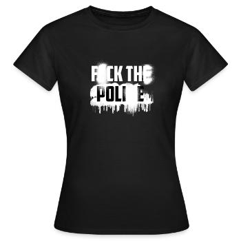F*CK THE POLI*E - Women's T-Shirt - black - Front - AI Model Female 172 dark (172cm)