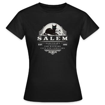 Salem Sanctuary für Vertraute - Frauen T-Shirt - Schwarz - Vorne - AI Model Female 172 dark (172cm)
