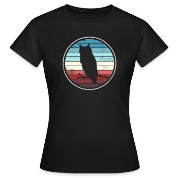 Hiboux hiboux - T-shirt Femme - noir - Devant - AI Model Female 172 dark (172cm)