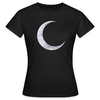 delicate shimmering silver moon - Women's T-Shirt - black - Front - AI Model Female 172 dark (172cm)