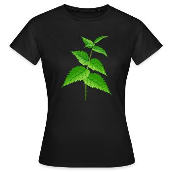 La super plante d’ortie et le remède - T-shirt Femme - noir - Devant - AI Model Female 172 dark (172cm)
