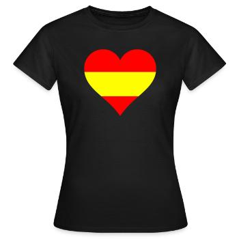 Cœur Espagne Couleurs nationales - T-shirt Femme - noir - Devant - AI Model Female 172 dark (172cm)