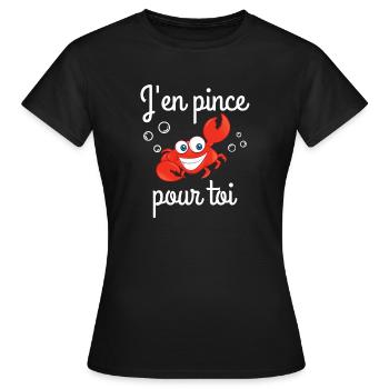 I pinch for you, declaration of love - Women's T-Shirt - black - Front - AI Model Female 172 dark (172cm)