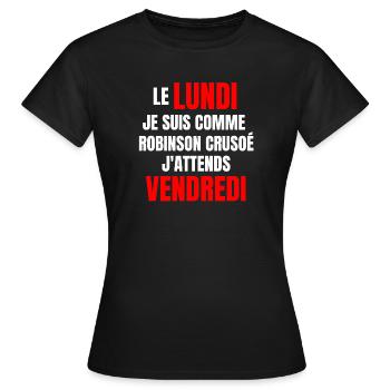 travail, travail humour - T-shirt Femme - noir - Devant - AI Model Female 172 dark (172cm)