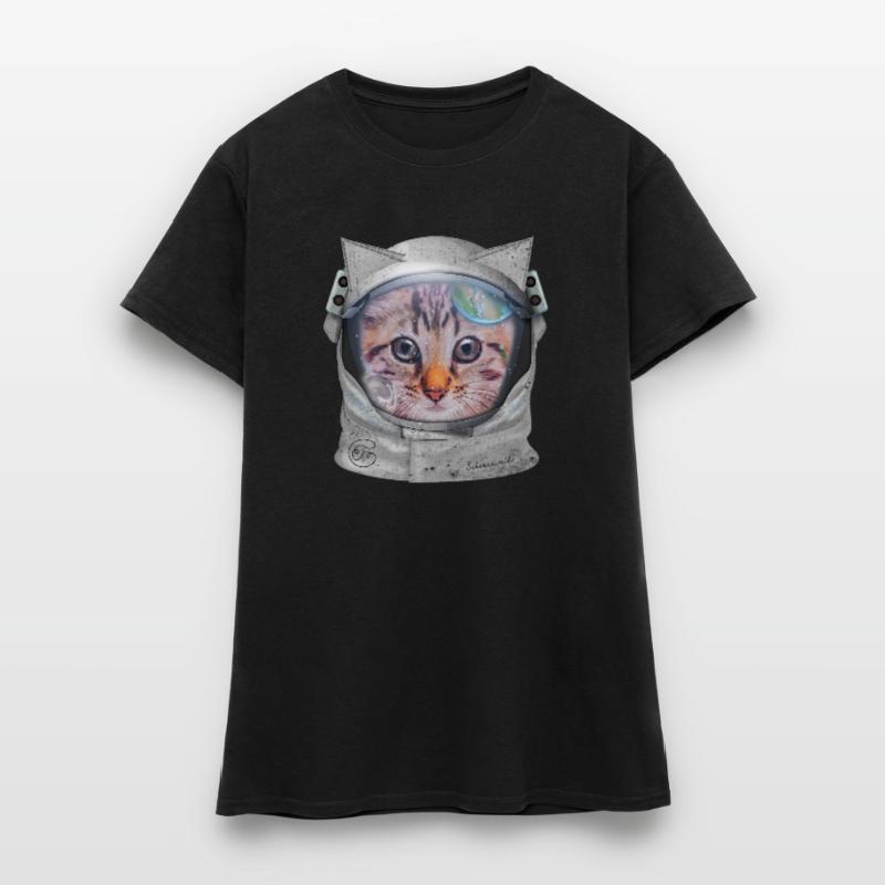 Chat dans l’espace T-shirt Femme