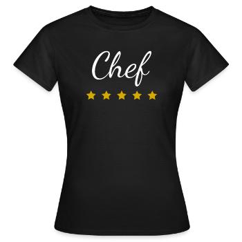 Chef Hôtel 5 étoiles - T-shirt Femme - noir - Devant - AI Model Female 172 dark (172cm)