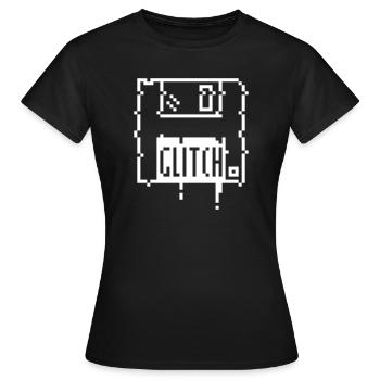 8bit glitch disk - Frauen T-Shirt - Schwarz - Vorne - AI Model Female 172 dark (172cm)