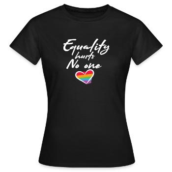 Rainbow Heart Statement Amour Paix - T-shirt Femme - noir - Devant - AI Model Female 172 dark (172cm)
