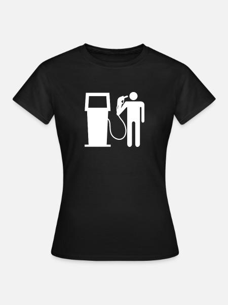 Suicide avec une pompe à essence cadeau humour fun - T-shirt Femme - noir