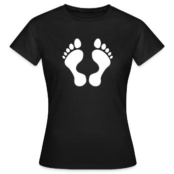 originelle sommerdesigns, Füße, oberteil freizeit - Frauen T-Shirt - Schwarz - Vorne - AI Model Female 172 dark (172cm)