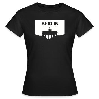 Porte de Brandebourg de Berlin blanc - T-shirt Femme - noir - Devant - AI Model Female 172 dark (172cm)