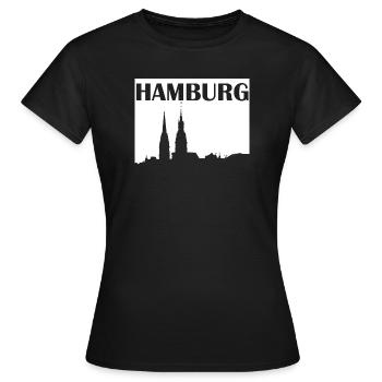 Hambourg - T-shirt Femme - noir - Devant - AI Model Female 172 dark (172cm)