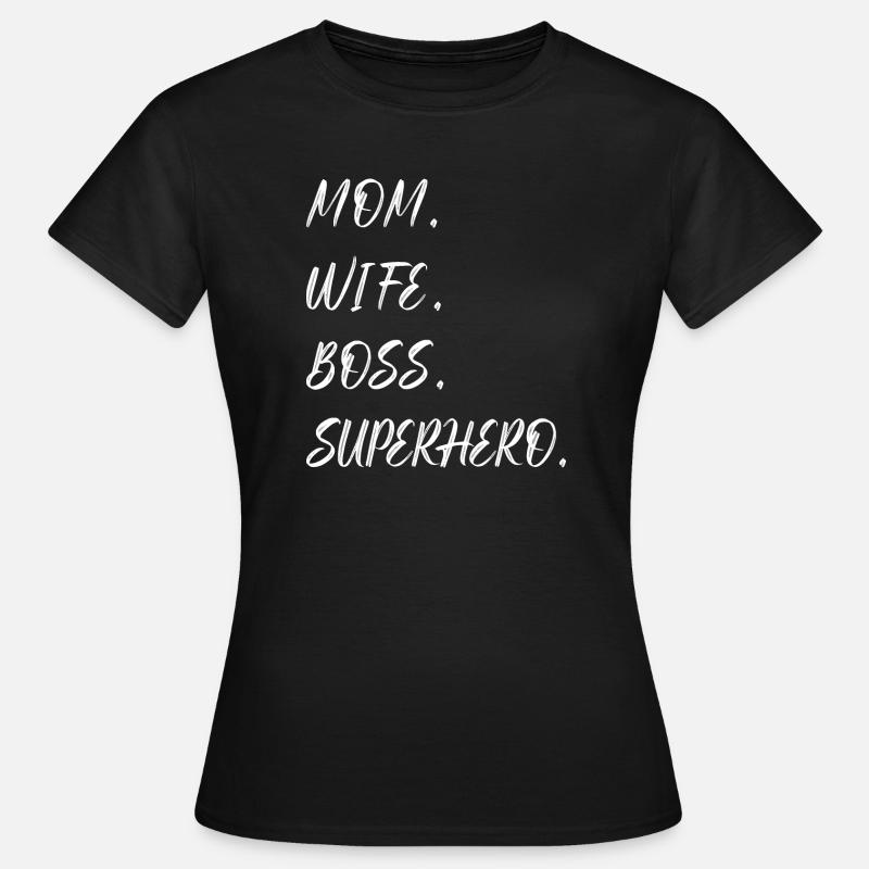 Mama Ehefrau Superheld - Frauen T-Shirt - Schwarz