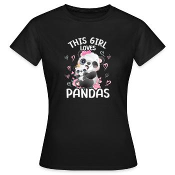 Dieses Maedchen Liebt Pandas - Frauen T-Shirt - Schwarz - Vorne - AI Model Female 172 dark (172cm)