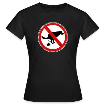 Panneau d’interdiction de merde pour chiens - T-shirt Femme - noir - Devant - AI Model Female 172 dark (172cm)