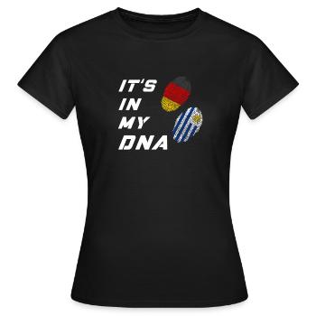 In my DNA Germany and Uruguay - Women's T-Shirt - black - Front - AI Model Female 172 dark (172cm)
