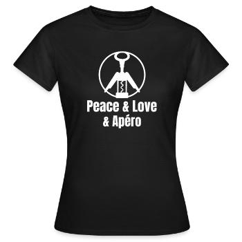 Frieden, Frieden und Liebe, Frieden in der Welt - Frauen T-Shirt - Schwarz - Vorne - AI Model Female 172 dark (172cm)