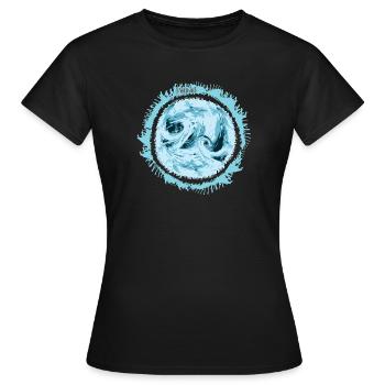 Conception de tourbillon d’eau orageuse - T-shirt Femme - noir - Devant - AI Model Female 172 dark (172cm)