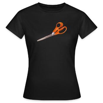 Orange Schere - Frauen T-Shirt - Schwarz - Vorne - AI Model Female 172 dark (172cm)