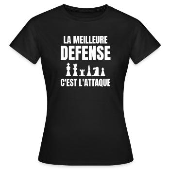 échec, échec et mat, joueur d'échecs - T-shirt Femme - noir - Devant - AI Model Female 172 dark (172cm)