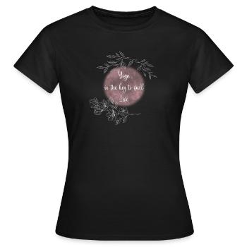 Yoga Keys to a Fulfilled Life - Women's T-Shirt - black - Front - AI Model Female 172 dark (172cm)
