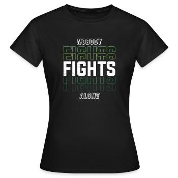 Nobody Fights Alone Green Mental Health - Frauen T-Shirt - Schwarz - Vorne - AI Model Female 172 dark (172cm)