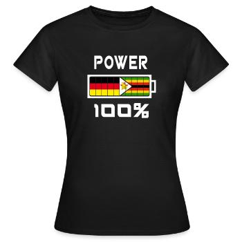 100 Power Deutschland Simbabwe - Frauen T-Shirt - Schwarz - Vorne - AI Model Female 172 dark (172cm)
