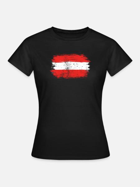 Rot-Weiß-Rote Pinselfahne - Frauen T-Shirt - Schwarz