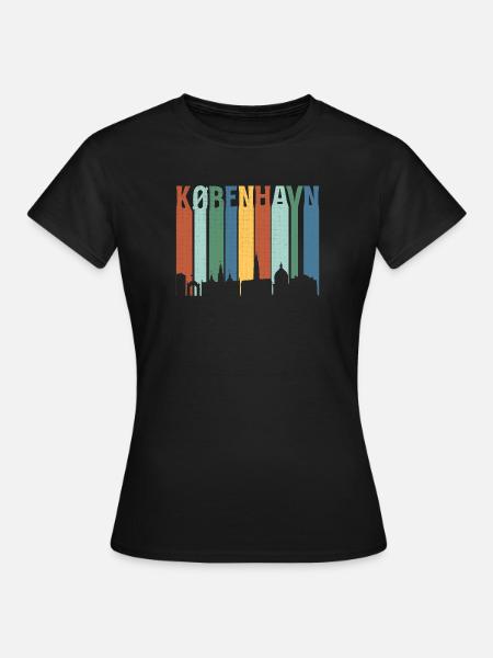 København Neon Skyline Pattern - Women's T-Shirt - black