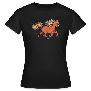 Galopp Pferdeliebe Islandpferde Pferdenarr Pferde - Frauen T-Shirt - Schwarz - Vorne - AI Model Female 172 dark (172cm)