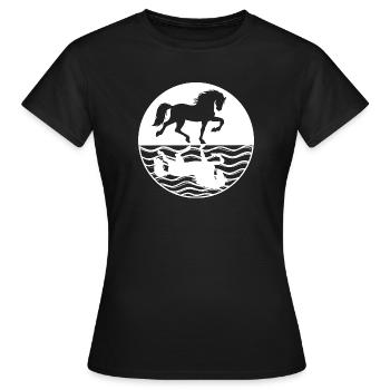 Pferdenarr Islandpferde Galopp Pferdeliebe - Frauen T-Shirt - Schwarz - Vorne - AI Model Female 172 dark (172cm)