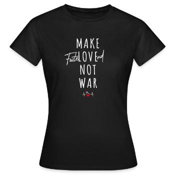 Carnaval de Cologne Faire Fastelovend Pas La Guerre Amour Kölsch - T-shirt Femme - noir - Devant - AI Model Female 172 dark (172cm)