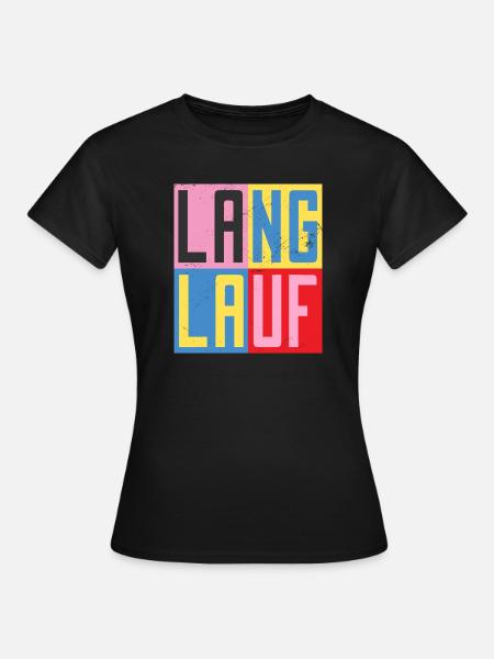 Langlauf Design - Frauen T-Shirt - Schwarz