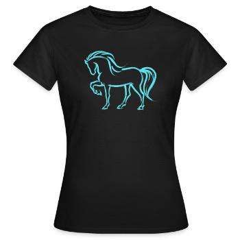 Islandpferde Fohlen Pferde Pferdeliebe Pferdefan - Frauen T-Shirt - Schwarz - Vorne - AI Model Female 172 dark (172cm)
