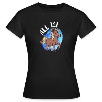 Islandponys Pony Statement Islandpferde Pferdenarr - Frauen T-Shirt - Schwarz - Vorne - AI Model Female 172 dark (172cm)