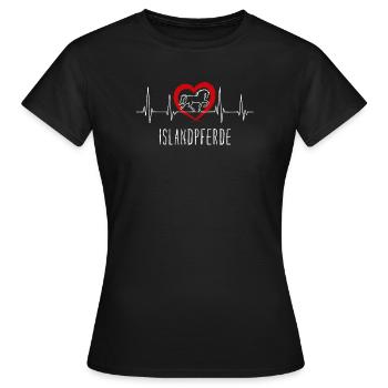 Pferdeliebe Herz Cool Spruch Islandpferde - Frauen T-Shirt - Schwarz - Vorne - AI Model Female 172 dark (172cm)